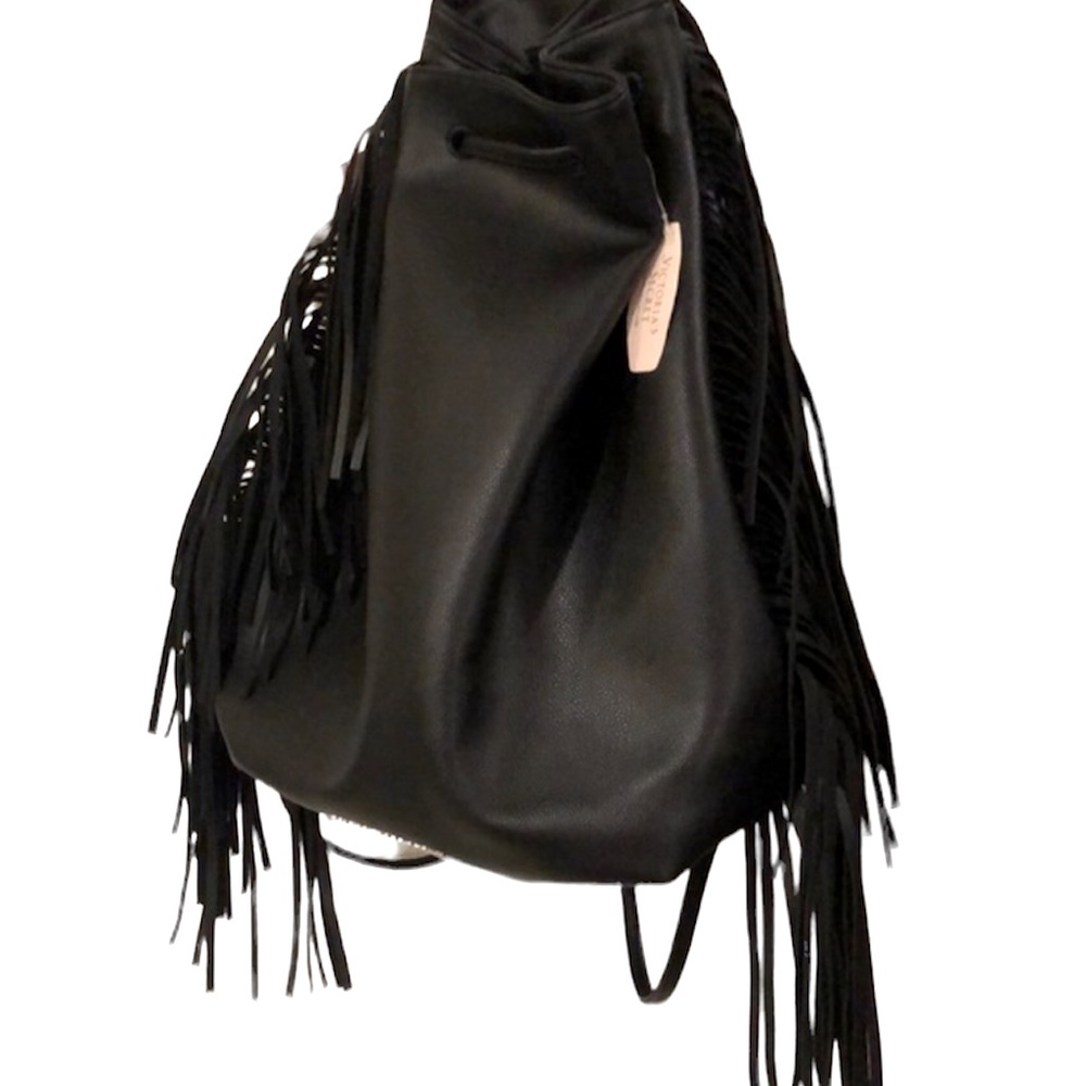 VICTORIA’S SECRET FASHION SHOW 2015 BLACK BACKPACK WITH FRINGES NEW WITH TAGS